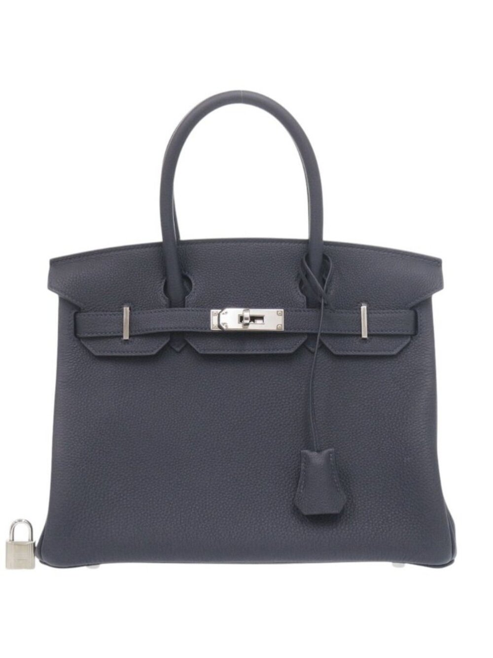 Hermes Birkin 30 Togo Bleu Nuit Silver Handbag